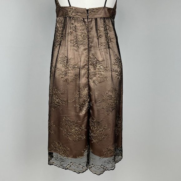 ABS Allen Schwartz Black Mesh Overlay Sleeveless Cocktail Slip Dress size 4 - Picture 10 of 13